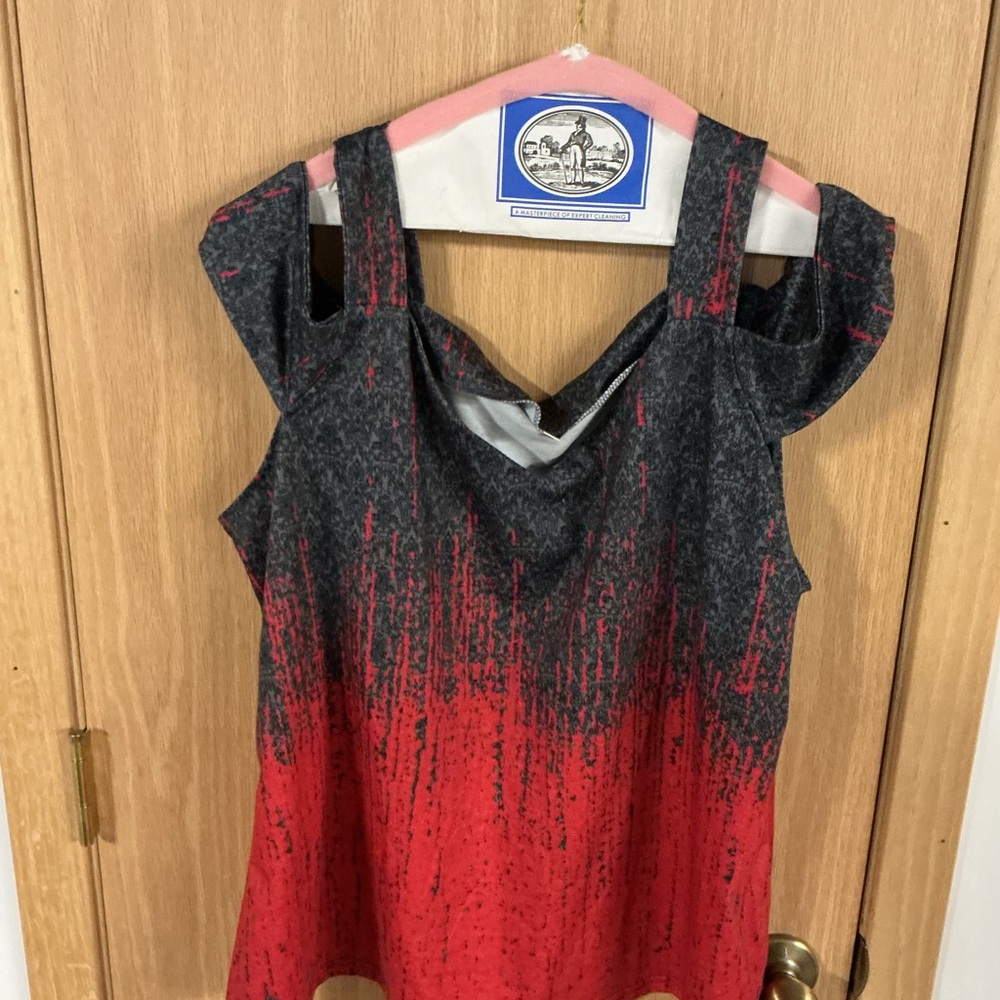 Elegant Red and Black Women's Tank Top